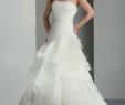 Davinci Wedding Dresses Beautiful organza Strapless Ruffled Neckline Rouched Bodice and