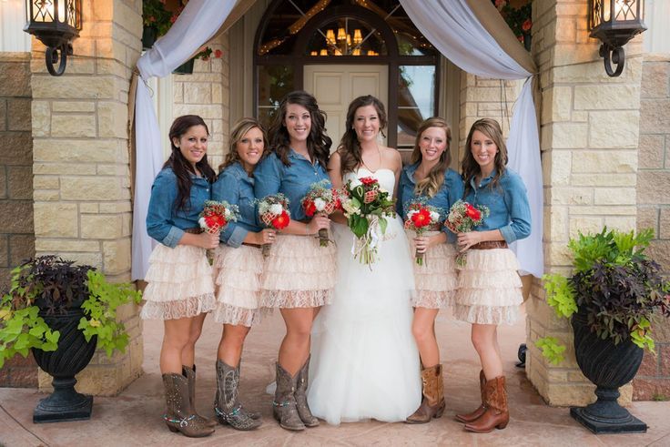 Denim Wedding Dresses Beautiful Denim Shirt and Ruffle Skirt Bridesmaid Country Wedding