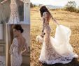 Detailed Wedding Dresses Beautiful Amazing Lace Detail Country Garden Mermaid Wedding Dresses with Long Sleeve 2019 Covered button Sweep Train Berta Bridal Wedding Gown Halter Mermaid
