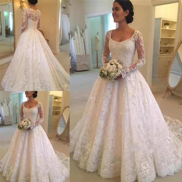 Dhgate Wedding Dresses Reviews Unique Discount Latest Hot Sale Scoop Neck A Line Long Sleeve Lace Wedding Dresses button Back Appliques Beaded Bridal Wedding Gowns Wedding Gown Styles