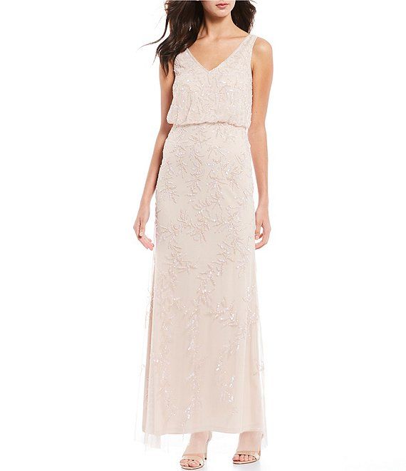 Dillard Wedding Dresses Best Of Adrianna Papell Petite Size V Neck Beaded Blouson Gown In