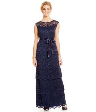 Dillard Wedding Dresses Luxury Shop for Marina Scalloped Lace Tiered Gown at Dillards
