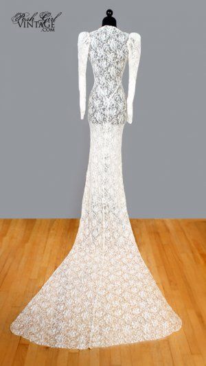 antique wedding gowns inspirational 1930 s ivory lace long wedding dress with train from the art deco