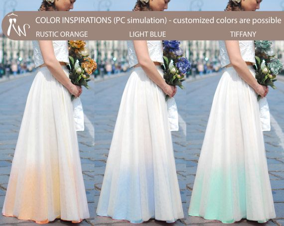 Dip Dye Wedding Dresses Awesome Ombre Wedding Skirt Customized Colors Dip Dyed by