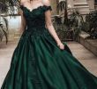 Discount Ball Gowns New F the Shoulder Emerald Green Lace Long Prom Dresses Cheap