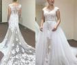 Dress 1000 Elegant Discount Dream Illusion White Lace Wedding Dress with Detachable Train Skirt Two Way Bridal Dresses See Through Vestido De Novia Vestidos Casamento