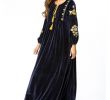 Dress Designer App Lovely 2019 New Dress Designer European and American Embroidery Exotic Luxury Velvet Stitching Dress Muslim Collar Long Sleeve Dress Robes From