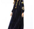 Dress Designer App Lovely 2019 New Dress Designer European and American Embroidery Exotic Luxury Velvet Stitching Dress Muslim Collar Long Sleeve Dress Robes From