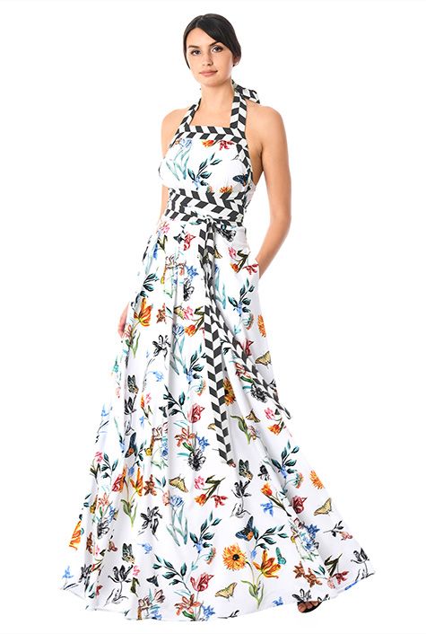 Dress Designer List Unique I 3 This Empire Tie Waist Floral butterfly Print Crepe Maxi