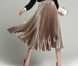 Dress Skirt Types Elegant Women Pleated Skirt New Spring and Summer Skirts 2018 Europe and Metallic Type Women Skirts D