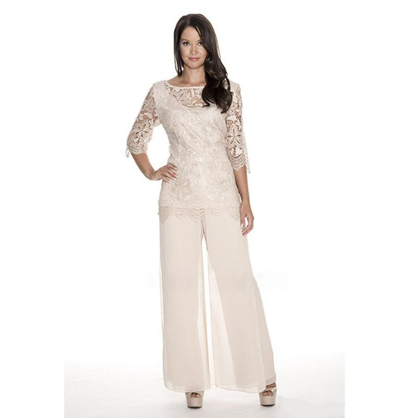 Dresses for attending A Wedding Best Of Elegant Lace Mother the Bride Pant Suits Sheer Bateau Neck Wedding Guest Dress Two Pieces Plus Size Chiffon Mothers Groom Dresses Mother the