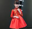 Dresses for Girls for Wedding Beautiful 2019 2019 New Year Girls Clothes Winter Princess Dress Children Red Wedding Cheongsam Traditional Chinese Style Flower Long Sleeve Girl Dresses From