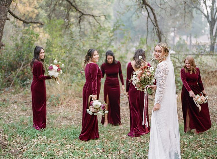 Dresses for November Wedding Luxury Red Velvet Bridesmaid Gown Bridesmaid Dresses that are