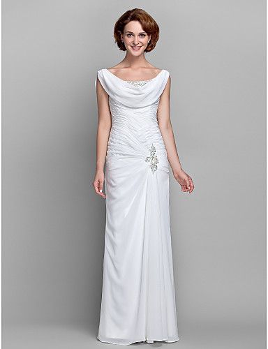 Dresses for Older Bride Elegant 119 99] Sheath Column Cowl Neck Floor Length Chiffon