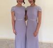 Dresses for Teenage Wedding Guests New 2018 Lavender Mermaid Bridesmaid Dress Cheap Jewel Short Sleeve Satin Junior Wedding Party Gown Africa evening Prom formal Wear Custom