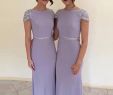 Dresses for Teenage Wedding Guests New 2018 Lavender Mermaid Bridesmaid Dress Cheap Jewel Short Sleeve Satin Junior Wedding Party Gown Africa evening Prom formal Wear Custom