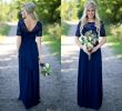 Dresses for Wedding Guest Spring 2016 Fresh 2018 Country Bridesmaid Dresses Hot Long for Weddings Navy Blue Chiffon Short Sleeves Illusion Lace Beads Floor Length Maid Honor Gowns Cadbury Purple