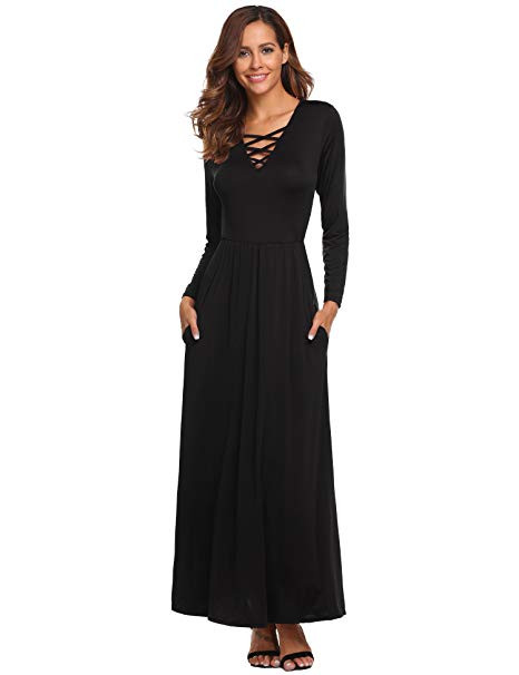 nice dresses to wear to a wedding fresh od lover women s maxi dress casual long sleeve criss cross v neck of nice dresses to wear to a wedding
