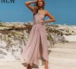 Dresses to Wear to Summer Wedding Awesome wholesale Women Y Halter Maxi Dress 2018 Summer Backless Wrap Dress Female solid Elegant Dresses Lady Beach Party Wedding