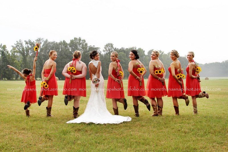 Dresses to Wear with Cowboy Boots to A Wedding Elegant Like the Shoot with Sunflowers and Bridesmaid Dresses but