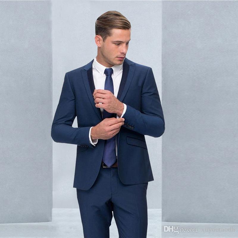 dresses with jackets to wear to a wedding elegant custom made navy blue men suit formal mariage 2018 costumes hommes