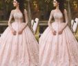 Dressing for A Ball Best Of Pink Long Sleeve Prom Dresses Ball Gown Lace Appliqued Bow Sheer Neck 2018 Vintage Sweet 16 Girls Debutantes Quinceanera Dress evening Gowns Tie Dye