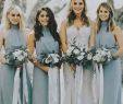 Dusty Blue Wedding Dresses Beautiful Dusty Blue Chiffon Bridesmaid Dresses with Halter Neckline