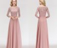 Dusty Rose Gown Best Of New Fashion 2019 Dusty Rose Cheap Chiffon Bridesmaid Dresses Scoop Neck Lace Applique Long Sleeves Maid the Honor Dresses Bm0056 Halter Neck