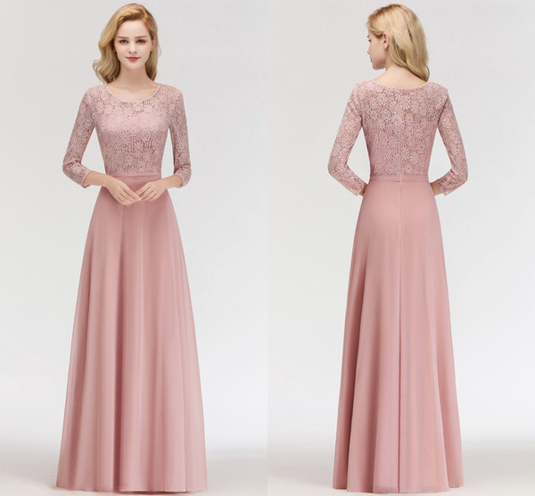 Dusty Rose Gown Best Of New Fashion 2019 Dusty Rose Cheap Chiffon Bridesmaid Dresses Scoop Neck Lace Applique Long Sleeves Maid the Honor Dresses Bm0056 Halter Neck