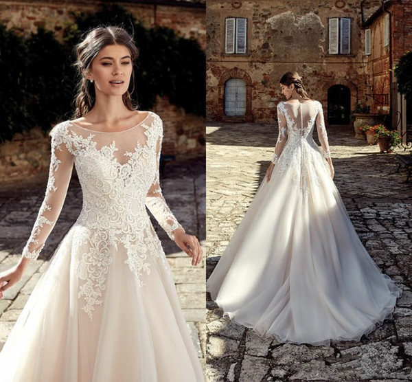 Eddy K Wedding Dresses Inspirational Discount Lace Eddy K 2019 New Designed Country Boho Wedding Dresses Summer Garden A Line Sheer Scoop Neck Appliques Long Sleve Bridal Gowns Beautiful