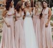 Elegant Dresses for Wedding Guests Unique 2019 Baby Pink Convertible Style Bridesmaid Dresses Pleats Floor Length Maid Honor Wedding Guest Gown formal evening Dresses Custom Made Bridesmaid