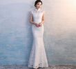 Embroidered Wedding Dress Lovely Hyg620 Cheongsam Chinese Style Traditional Embroidery Women Long Lace White Wedding Qipao High Quality Mermaid Party Dress evening Dress Dresses for