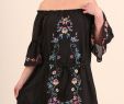 Embroidery Dress Online Awesome Floral Embroidered F Shoulder Dress Black