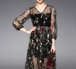 Embroidery Dress Online Luxury Black Two Piece Floral Embroidered Swing Dress