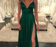 Emerald Green Dresses for Wedding New 30d Chiffon Emerald Green formal Dresses Prom Dress 2019 Spaghetti Deep V Neck Side Split Backless Dresses evening Wear Party Dress Gowns Yellow Prom