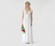Empire Waist Wedding Dress with Sleeves Fresh Classic Empire Waist Plunging V Neck Gown with Hand Tacked