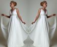 Empire Waist Wedding Dress with Sleeves Lovely Discount Simple Chiffon Empire Waist Beach Wedding Dresses Greek Modern V Neck Plus Size Bridal Gown Cheap Vestido Wedding Gowns Lace Bridal Gowns