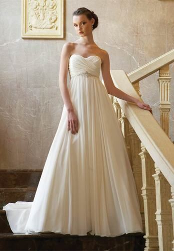 Empire Waist Wedding Dresses New Details About New Strapless Beads Empire Noble Bride Wedding