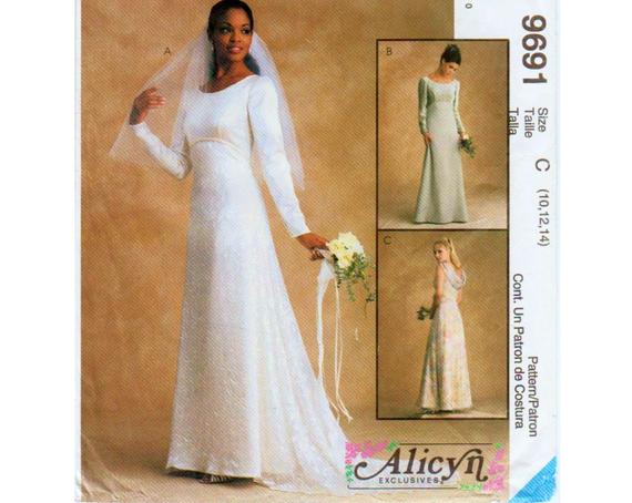 Empire Waist Wedding Gown Inspirational Long Sleeve Wedding Dress Empire Waist Wedding Gown Pattern Modest Wedding Gown with Train Mccalls 9691 Uncut Bust 32 5 36 Alicyn Exclusives
