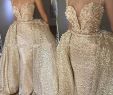 Expensive Gowns Unique 2019 Expensive Golden Prom Dresses with Detachable Train Spaghetti V Neck Backless 3d Flowers Party evening Gowns formal Dress Long Fashion Custom