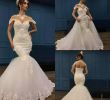 Expensive Wedding Dresses Luxury Princess Arabic Mermaid Wedding Dresses with Detachable Train Illusion Bodice Cap Sleeve Sweep Train Appliques Garden Bridal Gowns Beaded Expensive