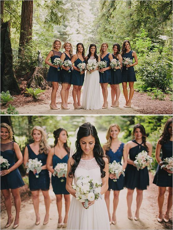 Fall Wedding Colors Bridesmaid Dresses Lovely Mix and Match Navy Blue Bridesmaids