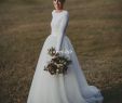 Fall Wedding Dresses 2017 Beautiful Discount Elegant Long Sleeve Country Wedding Dresses Ivory Two Piece formal Bridal Dress Jersey and Long Tulle Wedding Gowns Simple but Modern 2017