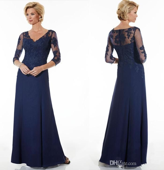 Fall Wedding Mother Of the Bride Dresses Unique 2016 Vintage Navy Blue Mother the Bride Dresses Lace