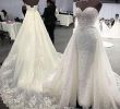 Famous Wedding Dress Designers Fresh Sheer Neck Long Sleeve Mermaid Wedding Dresses with Detachable Train 2019 High End Lace Applique Cathedral Train Princess Wedding Gown