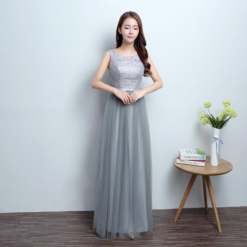 Fancy Dresses for Wedding New Banquet evening Dress Polyester Fiber Long Lady S Woman Bridal Gown Bridesmaid Your Shoulders the Host Dress Lf809