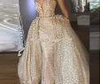 Fashion Gowns Awesome 2019 Expensive Golden Prom Dresses with Detachable Train Spaghetti V Neck Backless 3d Flowers Party evening Gowns formal Dress Long Fashion Custom
