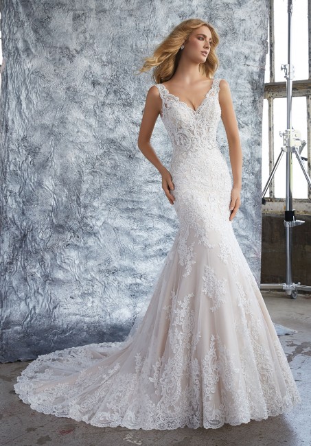 mori lee 8212 kristina v neck fit and flare bridal gown 01 286