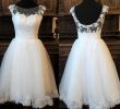 Floor Length Wedding Dresses Elegant Vintage Inspired Tea Length Wedding Dress with Lace Corset Illusion Neckline Tulle Skirt Lace Wedding Dress Style Of Audrey Hepburn