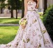 Floral Bridal Dress New Strapless organza Floral Print Wedding Gown In 2019